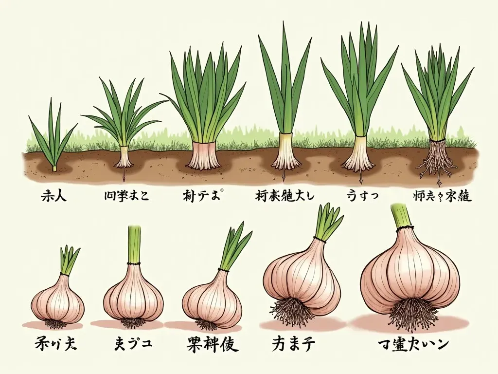 にんにくの成長過程