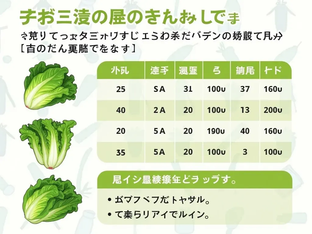 レタスの保存期間テーブル