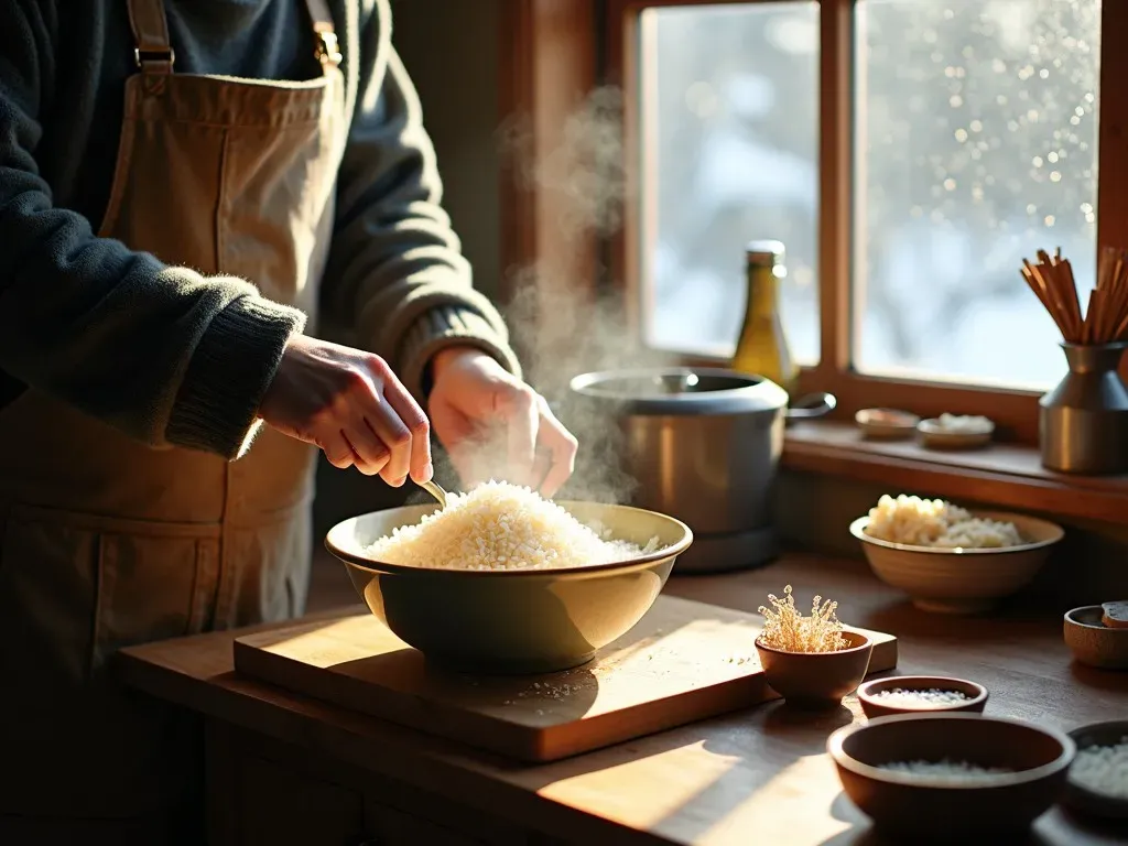 米麹を混ぜる